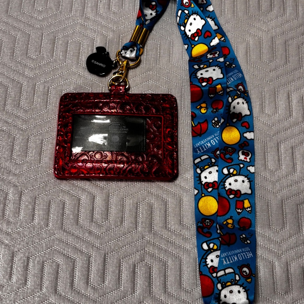 HELLO KITTY SANRIO 50th Anniversary ID Badge Holder New - Picture 3 of 4